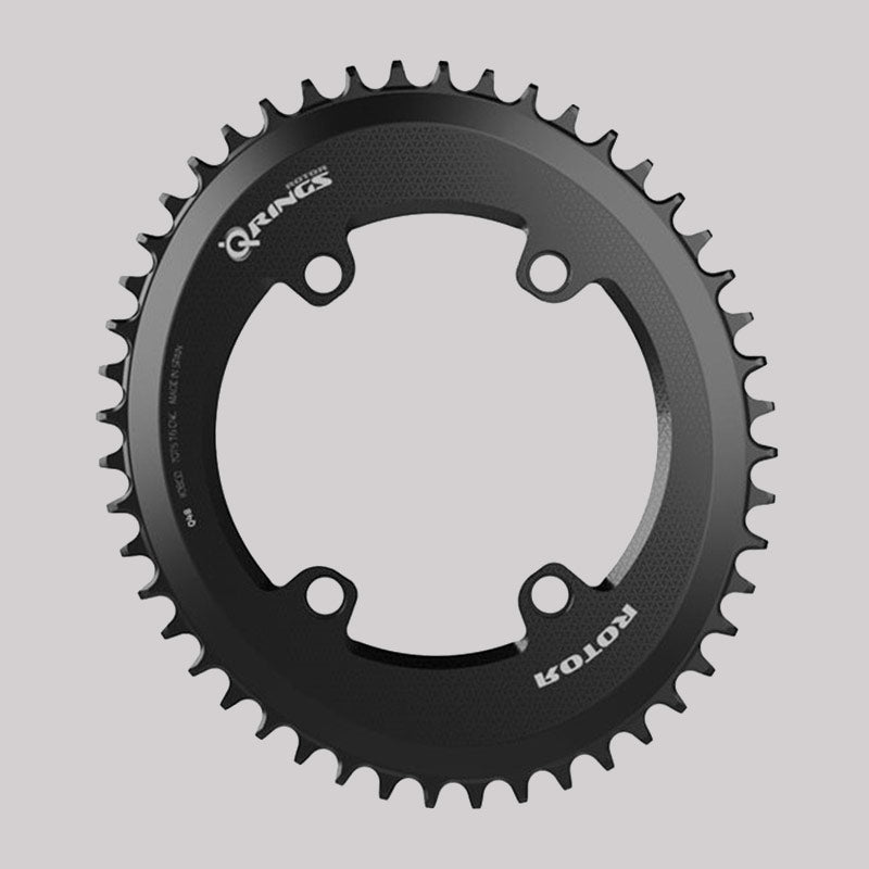 Rotor 1x Aero Oval Q-Ring BCD110x4 Spider Mount Chainring Black