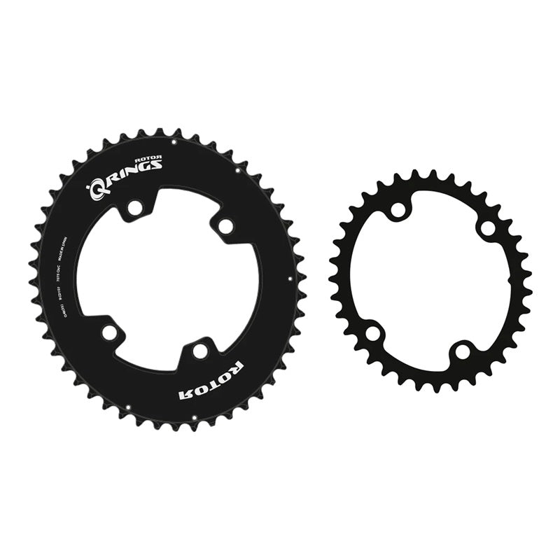 Rotor Aero Oval Q-Ring BCD107x4 Black - SRAM AXS