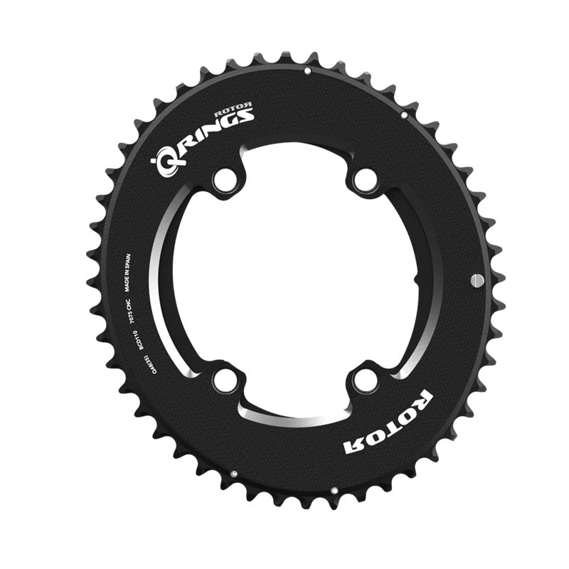 Rotor Aero Oval Q-Ring BCD110x4 Black - SRAM AXS