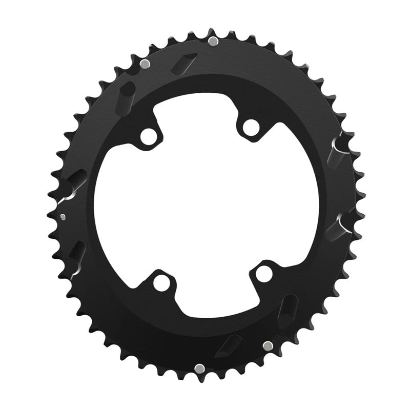 Rotor Oval Q-Ring BCD110x4 Outer Black - 11/12S Compatible