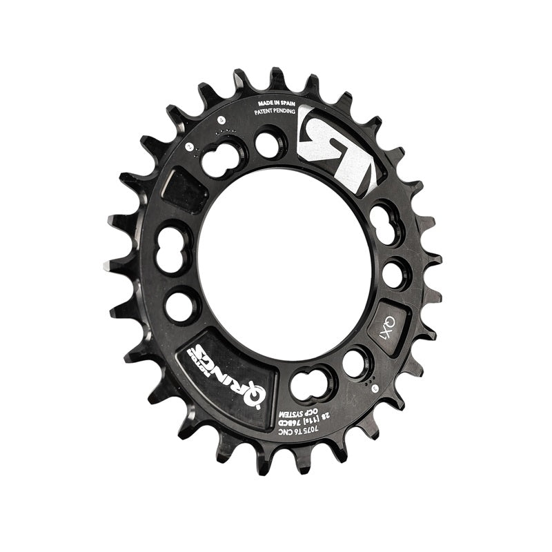 Rotor Oval Q-Ring QX1 Singlespeed/MTB BCD76x4 Spider Mount Chainring Black